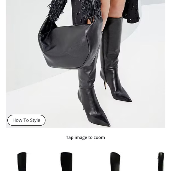 Shutz Mikki Up Leather Stiletto Tall Boots NWOB Size 8 - Picture 2 of 14